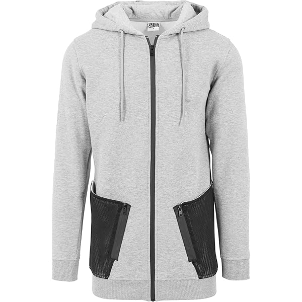 Urban Classics Heren sweatshirt Zip Hoody, jas met capuchon voor mannen, met ritssluiting, grijs, 3XL Urban Classics Heren sweatshirt Zip Hoody, jas met capuchon voor mannen, met ritssluiting, grijs, 3XL