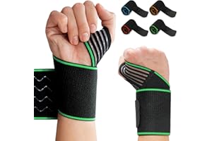 SUPLYMAR Muñequera Hombre y Mujer, Con Banda Protectora De Compresión y Sistema Antideslizante para Deportes. Muñequera Túnel Carpiano Con Apertura de Pulgar, Alivia Tendinitis y Esguinces (Verde)