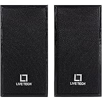Live Tech SP08 Black Wooden USB Speakers with Rich Bass Experience for Multimedia Devices (Black)