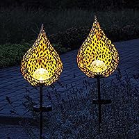 Gadgy Solar Gartenleuchten mit Erdspieß Tropfen | Set mit 2 Stück | LED Gartenstecker aus Metall | Gartendeko für Außen…