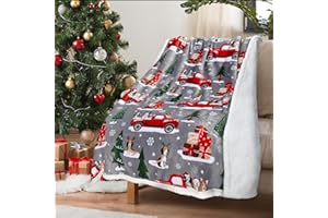 CATALONIA CLASSY Manta de sofá Doble Microfelpa Sherpa Fleece Súper Suave Adecuada para Todas Las Estaciones Suave y acogedora Felpa Gruesa Funda de sofá con Ciervo navideño 150x130 cm