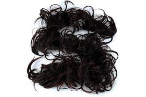 ‎CAISHA CAISHA by PRETTYSHOP XXL Haarteil Haargummi Hochsteckfrisuren Voluminös Gelockt Unordentlich Dutt Braun Schwarz Mix HW37