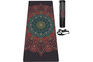 LaiEr Yogamatte, rutschfeste, umweltfreundliche Trainingsmatte mit Tragegurt, dicke Übungs- und Trainingsmatte für Yoga, Pilates und Fitness (183 cm x 61 cm x 6 mm)