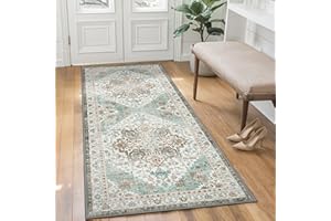BEIMO Vintage Bedroom Rug, 80 x 150 cm, Non-Slip Short Pile, Mint Green Rug, Living Room, Washable, Hallway Runner