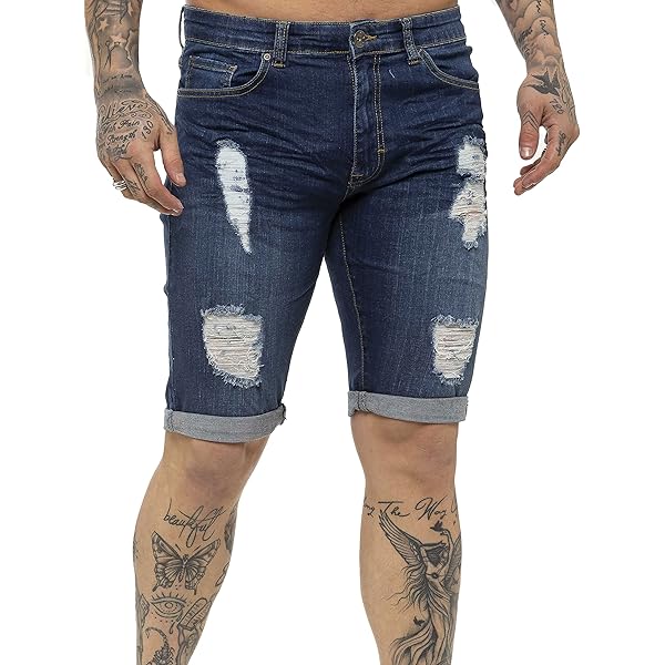 GINGTTO Heren Skinny Jeans Shorts Stretch Korte Super Slim Fit Denim Broek Sportbroek Grijs (30