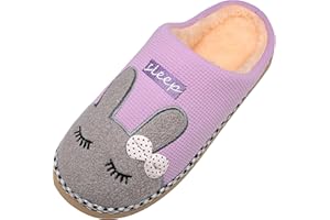 SAGUARO® Pantuflas de invierno de algodón, cálidas, suaves, antideslizantes, con dibujos animados, para hombre y mujer