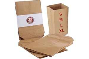 ADVENTINO 25 Adventskalender Papiertüten (aus Kraftpapier) uum Selbst Befüllen, Größe XL (17 x 26 cm inkl. 6 cm Boden) und basteln