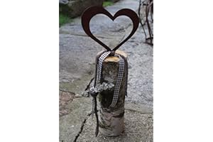 Dekostüberl Rostalgie Edelrost Herz groß zum Einschrauben in Holz Bausatz Gartendekoration