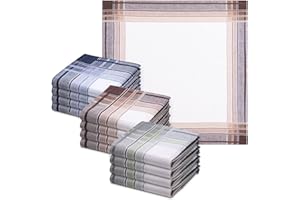 JEMIDI 12 x chusteczka męska - Zestaw 12 chusteczek wielokrotnego użytku z bawełny 40 x 40 cm, nadaje się do prania w pralce i nadaje się do suszenia w suszarce