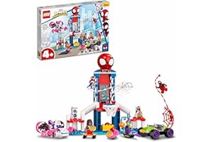 LEGO 10784 Marvel Spidey et Ses Amis Extraordinaires: Spider-Man, QG, Jouet pour Enfants, Miles Morales, Base Secrète, 4 Ans, Univers Marvel, Super Héros