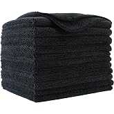Polyte 12 Pcs Multi-Purpose Microfiber Cleaning Towel 300 gsm, 16x16 inch | Lint-free, quick drying
