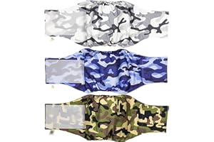 Pet Magasin Pañales para Perros machos (3 Unidades, Camo, M)