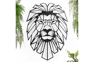 KELULY Decorazione in metallo. Leone. Scultura da parete galleggiante, con ombre, in acciaio. (43 x 31 cm.)