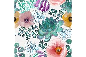 ReWallpaper Carta da Parati Floreale Vintage Autoadesiva Rosa e Verde 44.5CM×3M Carta Adesiva per Mobili Armadio Fantasia Tropicale Acquerello Carta da Parati Adesiva Muro Camera da Letto Rimovibile