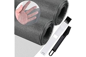 Cieex 2pcs 200 * 200cm Moustiquaire Fenêtre Rouleau Moustiquaire en Fibre de Verre Moustiquaire Porte Fenetre Bricolable sans Percage Moustiquaire Rouleau Pour Fenêtres et Portes Anti-Insectes (Gris)