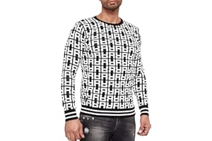 RED BRIDGE Maglione da Uomo Felpa Lavorata a Maglia in Cotone Design Allover R