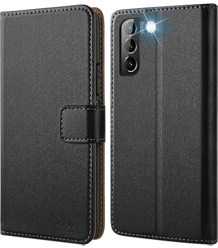Verco Handyhülle Bookcase Für LG K22 – Flipcover Mit Kartenfächern & Aufstellfunktion (schwarz)