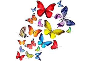 HAFEEHOO Art Applique Adesivi a forma di farfalla per auto e bicicletta – Decorazione autoadesiva per auto, parete e mobili – Vinile trasparente, forte e resistente alle intemperie – 25 pezzi