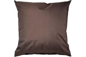 SOFTILLO Water Resistant Outdoor Scatter Pillow Cushion Pad Filled 18”x18” Decorative Seat Cushion Great for Garden Chair or Patio Furniture Bench Sofa Brown