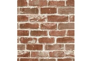 xupingjiti Papier peint autocollant, motif brique, style vintage, aspect pierre, 44 cm x 300 cm, film autocollant pour cuisine, rebord de fenêtre