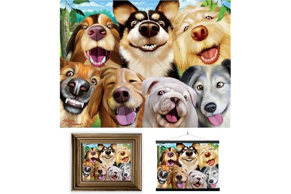 3D LiveLife Affiche Murales Lenticulaires Selfie Canin de Deluxebase. Poster Chien 3D sans Cadre. Décoration Murale Parfaite. Oeuvre Originale sous Licence de l'Artiste Renommé, Michael Searle