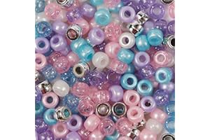 LUSSO LIA 200 Candyfloss Colours Pony Bead Mix Pastel Coloured Beads 9mm x 6mm