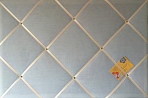 ROSEY ROSE Large 60x40cm Pale Blue with White Ribbon Hand Crafted Fabric Notice/Pin/Memo/Memory Board