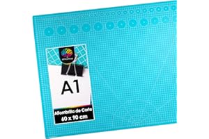 OfficeTree Base de Corte A1 Azul - Tabla de Corte Patchwork 90x60 cm - Alfombrilla de Corte A1 - para Patchwork Costura y Manualidades