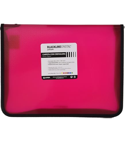 Classeur Zippé A4 Plus Office ZA-401BK - Polypropylène, Poche Intérieure, Vert, Rangement Documents