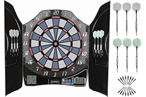 ‎L.A. SPORTS Elektronische Dartscheibe Bull Legend Kabinett Dartschrank 1-8 Spieler mit Softdart Pfeilen & Netzteil (Dart-Kabinett Bull Legend)