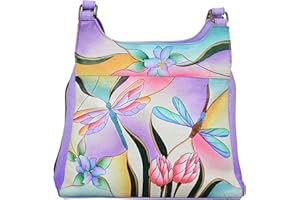 Anna by Anuschka Hand-Painted Original Artwork, Genuine Leather - Triple Compartment Satchel