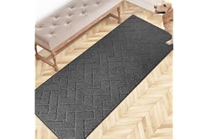 FCSDETAIL Paillasson Interieur Long 60 x 150 cm, Tapis d'Entrée Antidérapant et Lavable en Machine, Tapis de Sol Douces Absorbantes pour Chien, Entrée, Porte, Couloir, Passage, Cuisine et Chambre