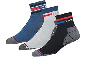NAVYSPORT Advance seria bardzo trwałe wielofunkcyjne skarpety sportowe do kostki dla mężczyzn i kobiet, Wielobarwny, Opakowanie 3.
