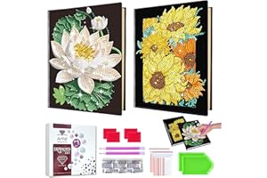 BELLATOI Diamond Painting A5 Taccuino, Regalo per Ragazze 5 Anni, 2pcs Pittura Diamante Kit Completo,Regalo di Compleanno per Ragazze 6 7 8 9 10 Anni, Regalo di Natale per Ragazze Diario Arte Fatta a Mano