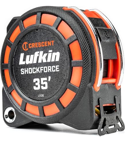 LUFKIN Rollbandmaß – 15 M / 50 Fuß, 1/2 Zoll Bandbreite, ölgefülltes Gehäuse, Für Präzise Messungen