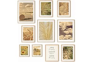 murimage® Set di 10 poster di alta qualità, 3 x DIN A3, 5 x DIN A4, 2 x DIN A5, senza cornici, soggiorno camera da letto natura estate campagna girasole "Conscienza"