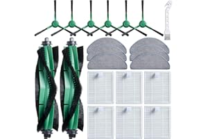 CHIKIXSON Accesorios para iRobot Roomba Combo 2 Essential Y0140/Y0112/Y0110, para Roomba 105 Combo Repuesto, 6 Filtros, 6 Paños Mopa, 6 Cepillos Laterales, 2 Cepillos Principales, 1 Cepillo Limpieza