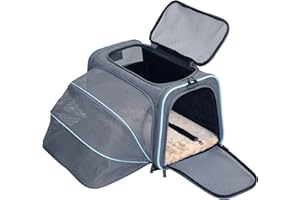 Petsfit Bolso de transportin Extensible para Perros, Bolso de transportin para Perros Gatos para Viajes en avión/Coche/Tren