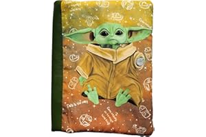 APH Funda artesanal mediana de solapa para libros de Baby Yoda Grogu Star Wars + marcapáginas de regalo, funda de algodón ecológico, acolchada, Harry Potter. Regalo ideal para adolescentes