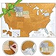 Maps International Scratch Off Map Of The US – USA Wall Map – Scratch Off – Detailed cartography - US States - National Parks - 24 x 36