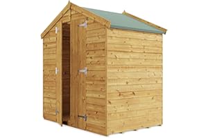 BillyOh Keeper Overlap Garden Shed with Floor | Wooden Garden Storage Shed with Apex Roof & Felt Included | Windowed or Windowless- Multiple Sizes (4x6 Windowless)