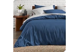 Bare Home Juego de Funda de edredón tamaño King, Juego de Funda de edredón ultrasuave de 1800 Hilos, Ligero, refrescante, Funda de edredón con 2 Fundas de Almohada (tamaño King, Azul Oscuro)