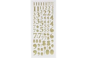 DOCRAFTS Anitas Glitterations Stickers, Numbers, Gold, For Scrapbooking, Card Making, Kids Play, Homework, Art, Craft, Embelish, Decorative, Paper, Card, Glass, Metal, Plastic, Foam