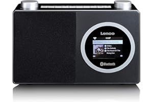 Lenco A003244 DIR 70 - przenośne radio internetowe -DAB+radio retro cyfrowe Wi-Fi Bluetooth 2,4" kolorowy ekran 3 WattRMS-4 sterowanie aplikacją ViaAirMusic-czarny