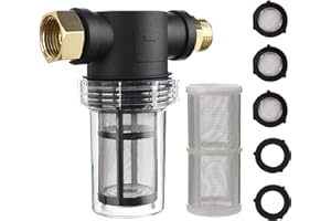 M MINGLE Garden Hose Filter for Pressure Washer Inlet Water, Inline Filter for Sediment, 40 Mesh Screen, Extra 100 Mesh