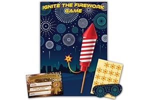 TAYLISE New Year Party – Bonfire Night Game – Ignite The Firework Game – 20 Player – Blindfold, Winner Certificate and XL Poster Included for New Years Eve Party, Bonfire Night Decoration