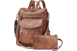 Shrrie Sac à dos pour femmes, sacs à main portés en cuir PU, élégant sac à dos anti-vol étanche convertible avec bandoulière amovible pour le travail Voyage Collège Gif