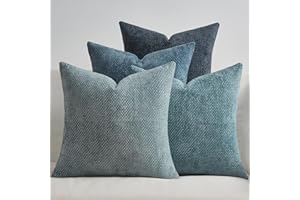 Topfinel Housse de Coussin 40 x 40 Lot de 4 Decoratives Bleu Colorees Dégradées Chambre Salon Maison Housse Coussin Carré Chenille Doux pour Canapé Lit Jardin Déco