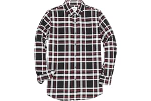 Dubinik® Camicia Flanella Uomo Camicia Quadri Uomo Cotone Casual Button Down Invernale Camicia in Flanella Leggera con Tasche