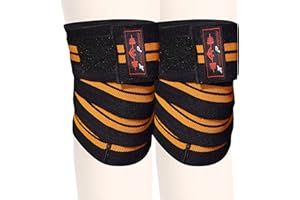 NAUSHA UK LTD Xtreme Passion Knee Wraps Pair Weightlifting Bandage, Elasticated Straps for Gym Workout Fitness Squats Powerlifting, Compression Support, Men Women WOD Training, Squatting Leg Press Bodybuilding